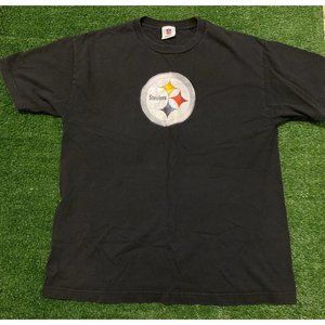 Retro NFL Team Pittsburgh Steelers logo t-shirt medium black NFL Football